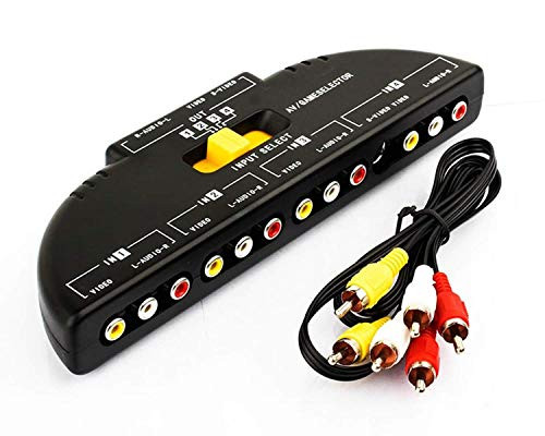 ANRANK RS4010AK 4-Way Audio Video AV RCA Switch Game Selector Box Splitter Black
