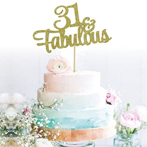 GrantParty Glitter Gold 31&Fabulous Anniversary Cake Topper We Still Do 31st Vow Renewal Wedding Anniversary Cake Topper