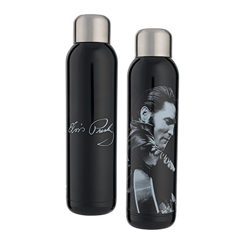 Vandor 47610 Elvis Presley 22 oz. Stainless Steel Water Bottle, Black