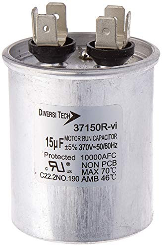 Diversitech 37150R Mtr. Run Cap, Rnd, 15uf 370v