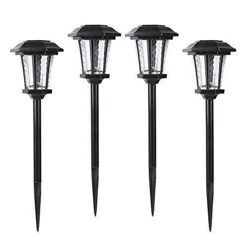 HECARIM Solar Lights Outdoor, 4 Pack Solar Pathway Lights, Solar Powered Garden Lights, Waterproof LED Solar Landscape Lights for Walkway, Pathway, Lawn, Yard and Driveway
