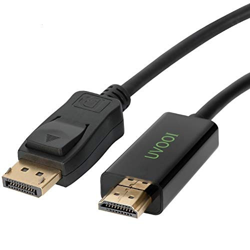 DisplayPort to HDMI HDTV Cable 10 feet, UVOOI Display Port (DP) to HDMI Cable Male to Male Adapter 1080P Support Video and Audio - Gold-Plated DisplayPort to HDMI HDTV Cable 10 feet, UVOOI Display Port (DP) to HDMI Cable Male to Male Adapter 1080P Support Video and Audio - Gold-Plated