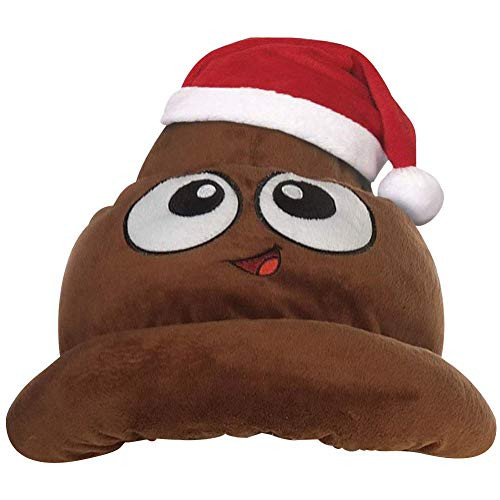 Poop Emoji Hat Santa Poop Emoji Swirl, 12 inches tall by 11 inches wide, Christmas Poop Hat, Poop Emoji Christmas Hat, Emoji Soft Plush Poop Emotion Hat Poop Plush Santa Claus Red Santa Poop Hat