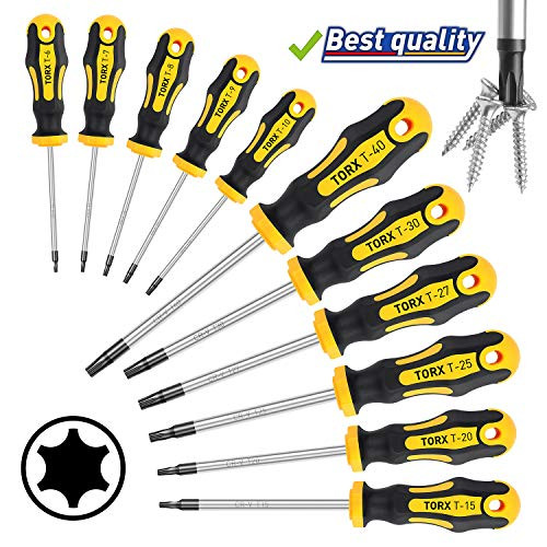 Amartisan 11-Piece Magnetic Torx Screwdrivers Set, Magnetic Torx Driver Star Screwdrivers Set T6 - T40 Best Choice