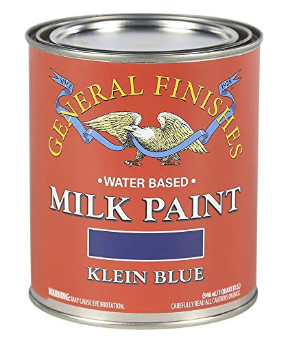 General Finishes QK Water Based Milk Paint, 1 Quart, Klein Blue