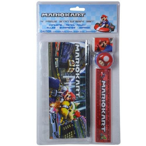 UPD Super Mario 4Pc Stationery Set in Bag with Header, Multicolor