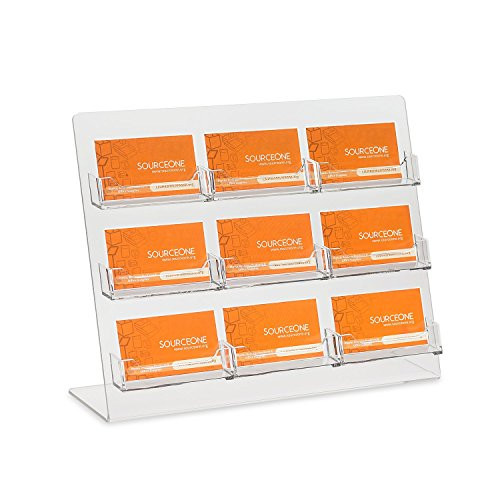 Source One Premium Counter Top Business Card Holder/Gift Card Display with 9 Pockets (9PCTOPBC)