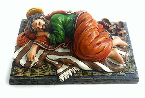 Elysian Gift Shop Sleeping Saint Joseph 6" Statue Figure Set (Includes Prayer to St Joseph Holy Card)