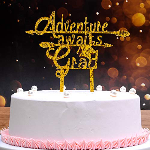 Adventure Awaits Grad Cake Topper, Grad Cap Cake Topper, Graduation Party Supplier 2019