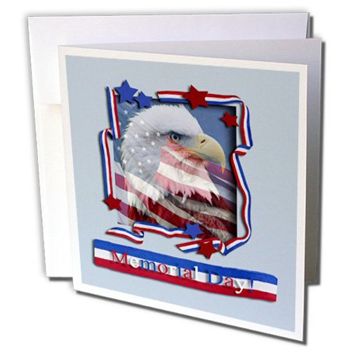 3dRose Memorial Day Patriotic Eagle - Greeting Cards, 6 x 6 inches, set of 12 (gc_16335_2) 3dRose Memorial Day Patriotic Eagle - Greeting Cards, 6 x 6 inches, set of 12 (gc_16335_2)