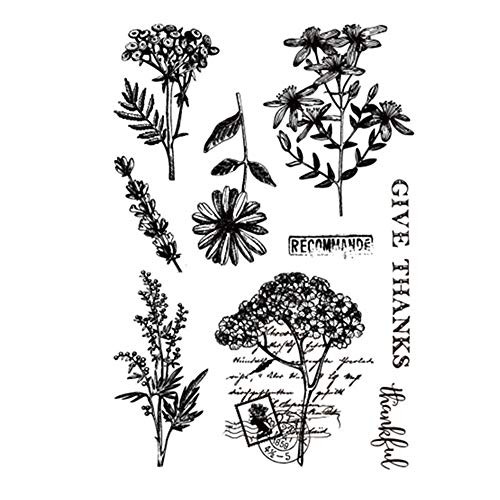DIY Daisy Flowers Leaves Thanks Stamp Rubber Clear Stamp/Seal Scrapbook/Photo Album Decorative Card Making Clear Stamps