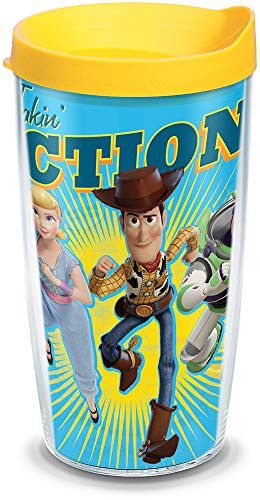 Tervis 1319856 Disney/Pixar - Toy Story 4 Take Action Insulated Tumbler with Wrap and Lid, 16 oz, Clear