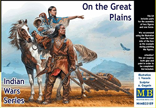 PLASTIC MODEL KIT INDIAN WARS SERIES . ON THE GREAT PLAINS 1/35 MASTER BOX 35189