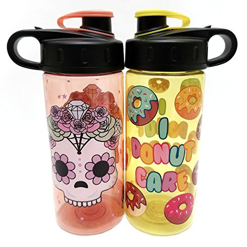 Cool Gear 'COOL GEAR'Sugar Skull & I Donut Care Water Bottles 16 oz BPA Free