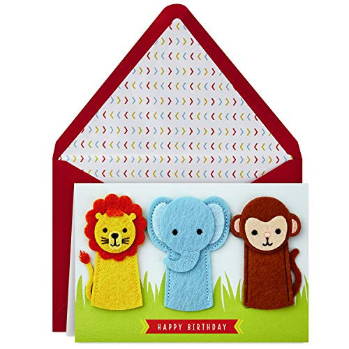 Hallmark Signature Birthday Card with Removable Finger Puppets for Kids (Jungle Animals) Hallmark Signature Birthday Card with Removable Finger Puppets for Kids (Jungle Animals)