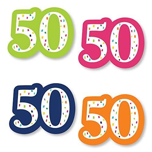 Big Dot of Happiness 50th Birthday - Cheerful Happy Birthday - DIY Shaped Colorful Fiftieth Birthday Party Cut-Outs - 24 Count Big Dot of Happiness 50th Birthday - Cheerful Happy Birthday - DIY Shaped Colorful Fiftieth Birthday Party Cut-Outs - 24 Count