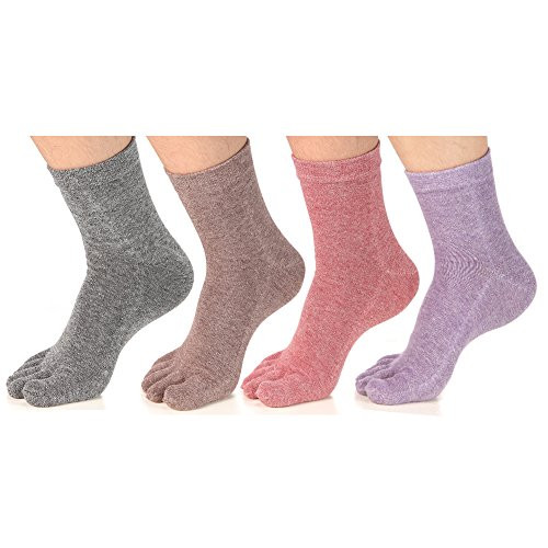 Women's Toe socks Cotton Crew Five Finger Socks For Running Athletic 4 Pack By Meaiguo(ABL) Women's Toe socks Cotton Crew Five Finger Socks For Running Athletic 4 Pack By Meaiguo(ABL)