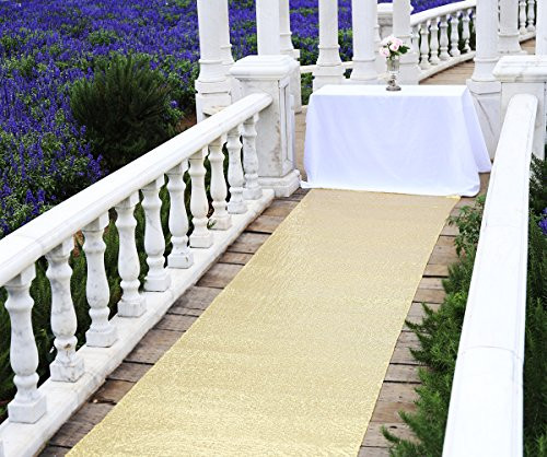 Aisle Runner, Aisle Runners for Weddings Aisle Runner Outdoor - Gold 48"x15ft