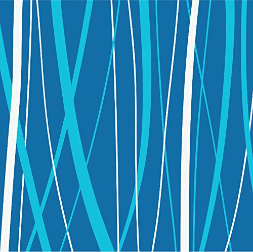 Creative Converting Touch of Color 16 Count Beverage Napkins, Reeds, True Bermuda Blue