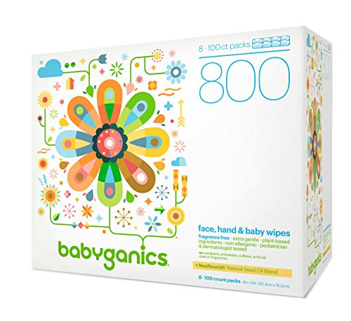 Babyganics Face, Hand & Baby Wipes, Fragrance Free, 800 ct, Packaging May Vary