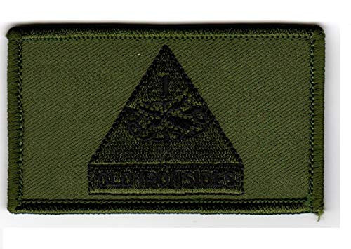 1st Armored Division 2" x 3.5" OD Green Hook & Loop 2 Piece Patch