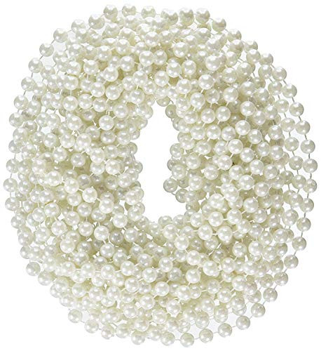 Rhode Island Novelty 48-Inch Large Faux Pearl Necklace, White, 12 Pack