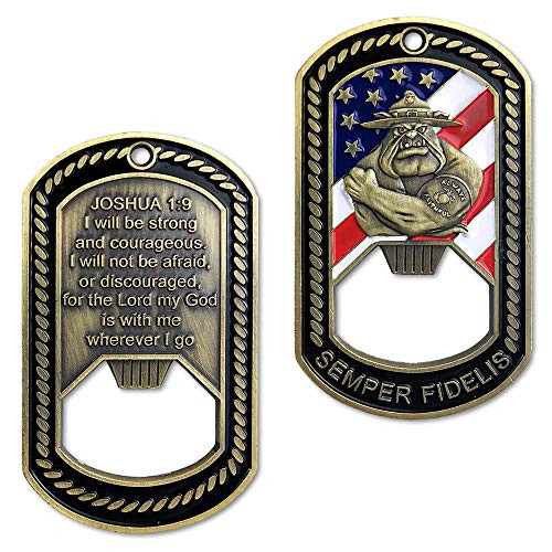 USMC Devil Dog Semper Fidelis Dog Tag Bottle Opener USMC Devil Dog Semper Fidelis Dog Tag Bottle Opener