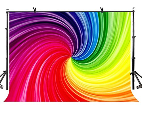 LYLYCTY 7X5ft Artistic Art Backdrop Rainbow Spiral Gradient Color Art Photography Backdrop Abstract Art Studio Photography Background Props BG632