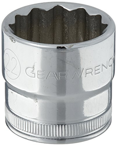 GEARWRENCH 80598 3/8" Drive 12 Point Standard Metric Socket 22mm, Black