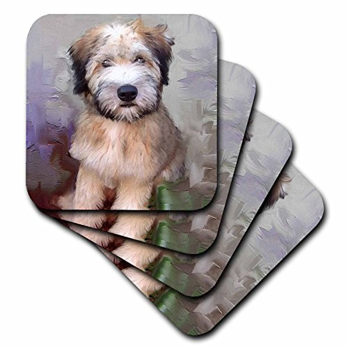 3dRose cst_4810_2 Soft Coated Wheaten Terrier Soft Coasters, Set of 8
