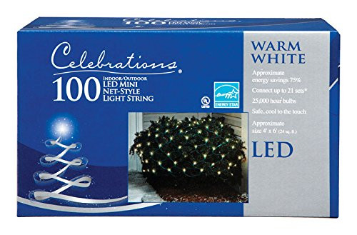 Celebrations 40805-71 Led Net Lights, 4' L X 6' W, 100 Warm White Lights