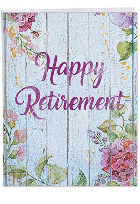 XL Blooming Driftwood Happy Retirement From Us - Congratulations Greeting Card with Envelope (Large 8.5 x 11 Inch) - Appreciation Notecard with Flowers - Stationery for Boss, Coworker J6108JRTG-US XL Blooming Driftwood Happy Retirement From Us - Congratulations Greeting Card with Envelope (Large 8.5 x 11 Inch) - Appreciation Notecard with Flowers - Stationery for Boss, Coworker J6108JRTG-US