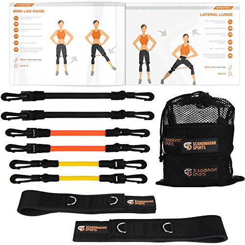 Leg Resistance Bands  Agility & Speed Bands Training Set  Running Training Equipment For Increased Leg/Muscle Strength, Speed Level, Quickness BONUS FOLDER With 12 Workout Exercises