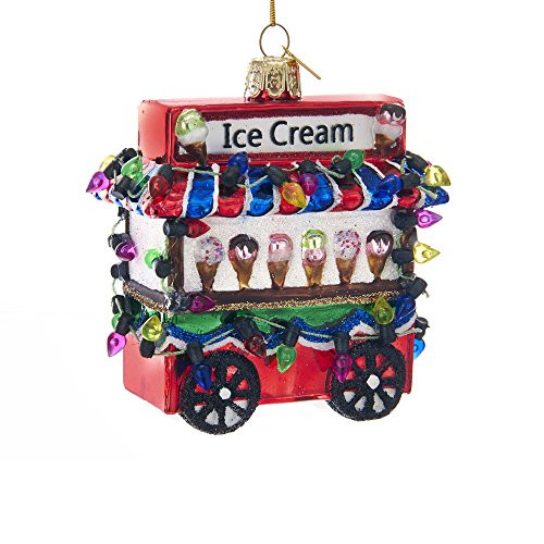 Kurt Adler Kurt S. Adler Noble Gems Ice Cream Cart Glass Ornament