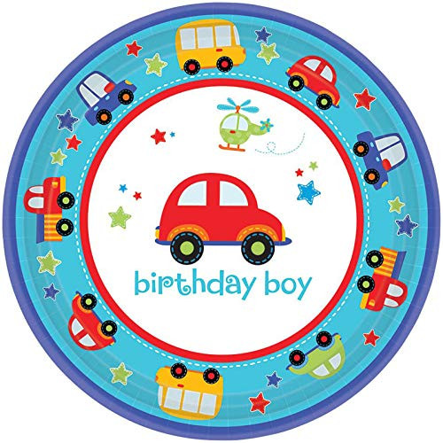 amscan All Aboard 1st Birthday Party Plates 18 Count Multicolor One Size