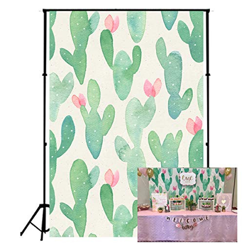 KonPon 5x7ft Cactus Floral Backdrops for Photography Baby Backdrop for Pictures Photo Props Baby Shower Background KP-267