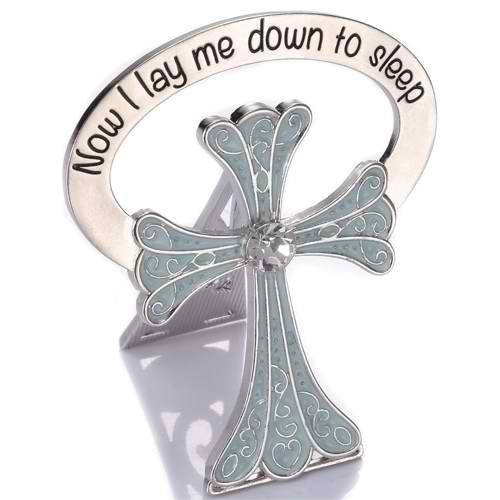 Roman, 2.5" CHILD BEDSIDE CROSS-BLUE NOW I LAY ME DOWN... CARDED