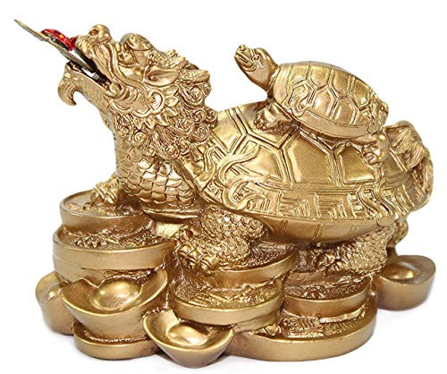 Feng Shui Gold Dragon Turtle Wealth Protection Statue Figurine Housewarming Congratulatory Paperweights Gift Home Decor US Seller Feng Shui Gold Dragon Turtle Wealth Protection Statue Figurine Housewarming Congratulatory Paperweights Gift Home Decor US Seller