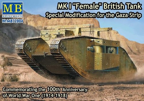 Master Box Models WWI MK I Female British Tank, Special Modification for The Gaza Strip (1/72 Scale) Master Box Models WWI MK I Female British Tank, Special Modification for The Gaza Strip (1/72 Scale)