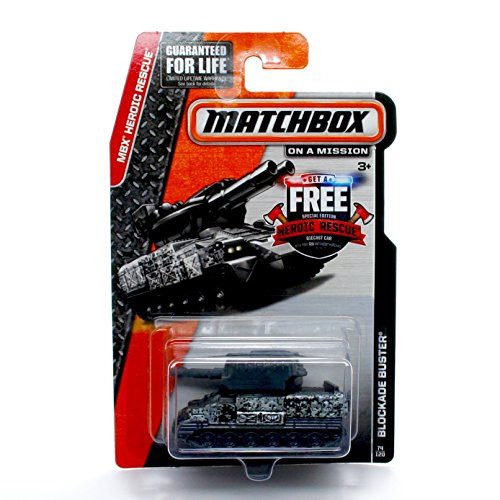 Matchbox, 2015 MBX Heroic Rescue, Blockade Buster Tank [Black/Gray] #74/120
