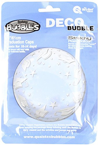 Qualatex Balloon 048565 Deco Bubble - Graduation Caps, 24", Multicolor
