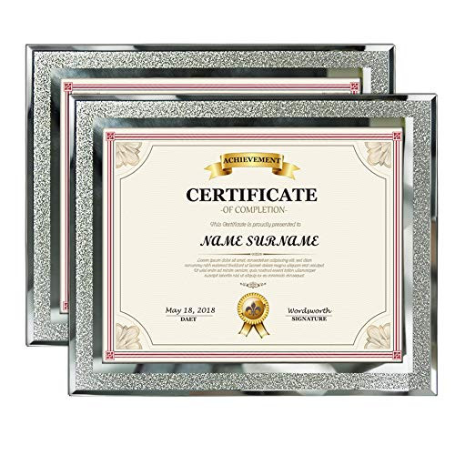 Artsay 8.5x11 Certificate Document Picture Frames 8.5 x 11 Glass Photo Frame for Tabletop, 2 Pack