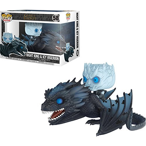 Night King w/ Icy Viserion: POP! Rides x Game of Thrones Vinyl Figure + 1 Official Game of Thrones Trading Card Bundle [#058]
