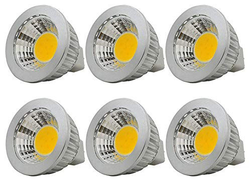 JKLcom 5W MR16 LED Light Bulb 5 Watt MR16 COB LED Spot Light Lamp MR16 GU5.3 MR16 Spotlight COB LED Bulbs,Warm White 3000K,12V,5W(50W Halogen Equivalent),6 Pack