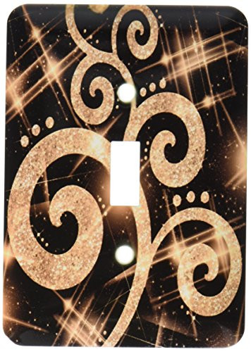 3dRose lsp_35710_1 Gold Glitter Swirls And Dots Single Toggle Switch,