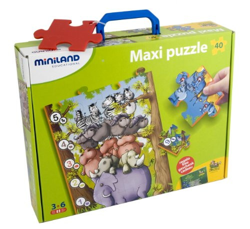 Miniland Maxi Puzzle - Animals and Numbers