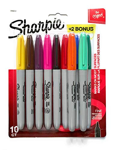 Sharpie Assorted Fine Point Permanent Markers 10 CT
