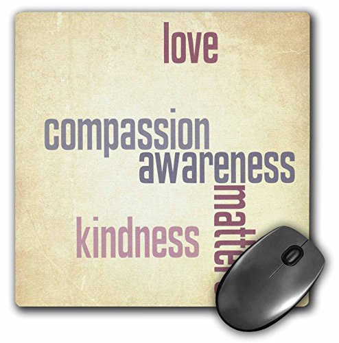 3dRose LLC 8 x 8 x 0.25 Inches Mouse Pad, Vintage Paper"Love and Kindness Matters" (mp_33725_1)