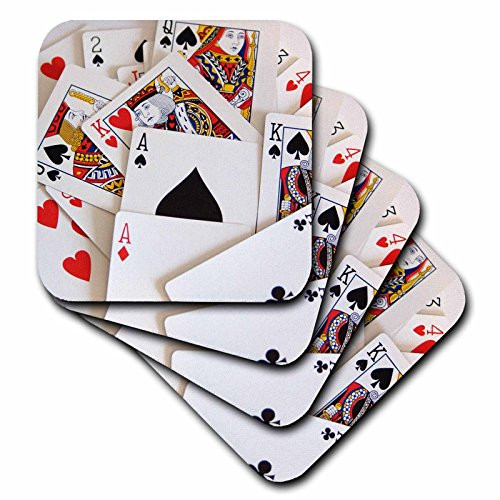 3dRose LLC cst_18657_2 Soft Coasters, "Lets Play Cards Ii", Set of 8