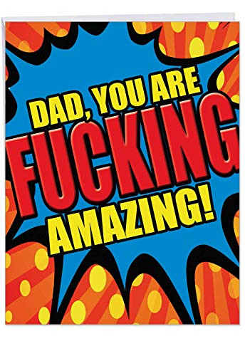 Humorous 8.5 x 11 Inch Father's Day Card with Envelope - 'Dad You are Amazing' - Thank You Gift to Fathers and Grandfathers from Son, Daughter, Kids (Extra Large) J2083FDG